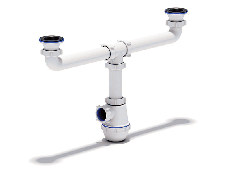 Сифон Ани Грот A3000 для двойной мойки на кухне | ВиКПластКомплект